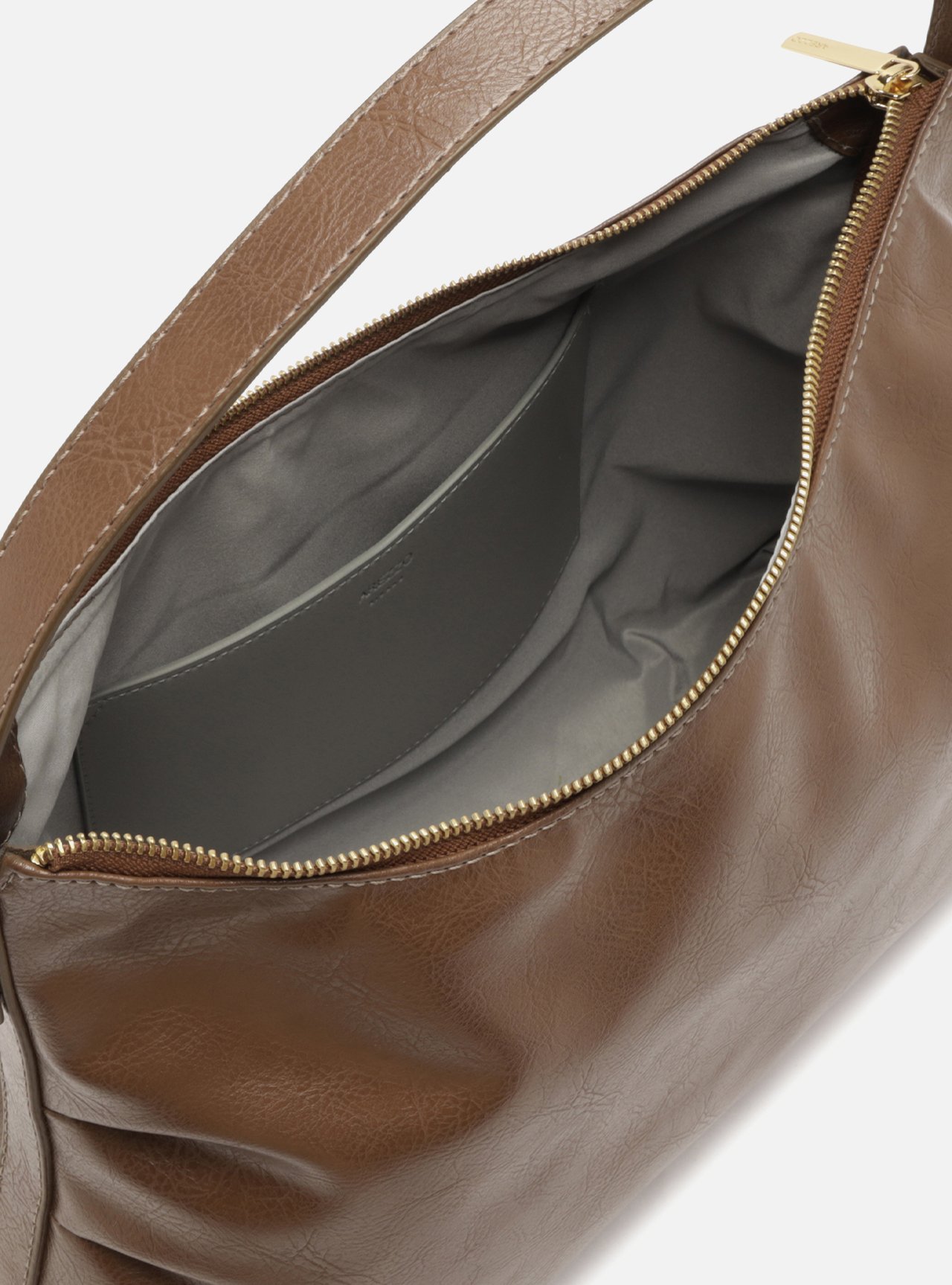 Bolsa Hobo Marrom Grande Franzida — foto 4