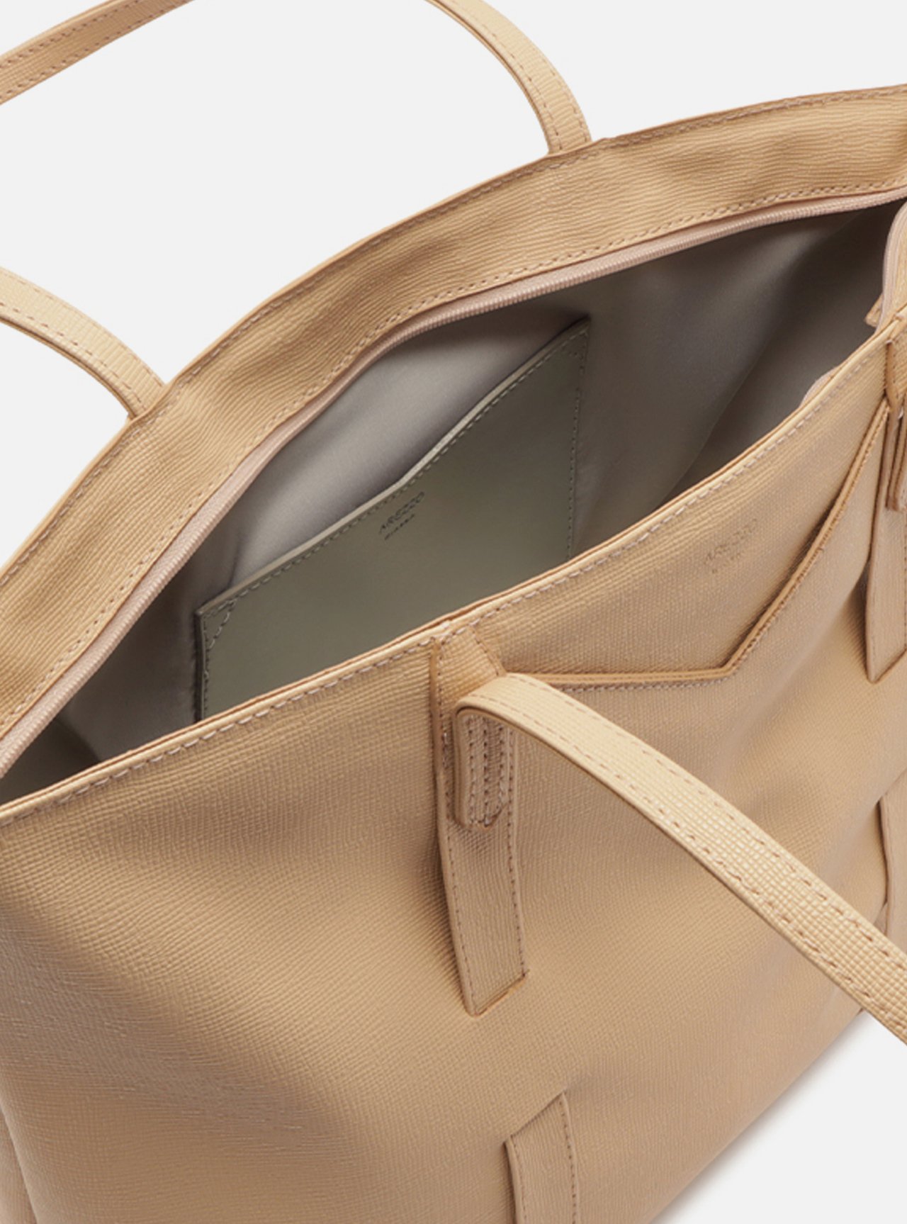 Bolsa Shopping Bege Grande Tiras Capa — foto 4