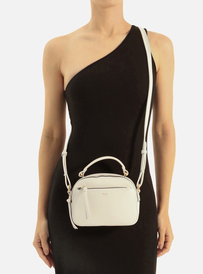 Bolsa Tiracolo Off-White Pequena Arredondada
