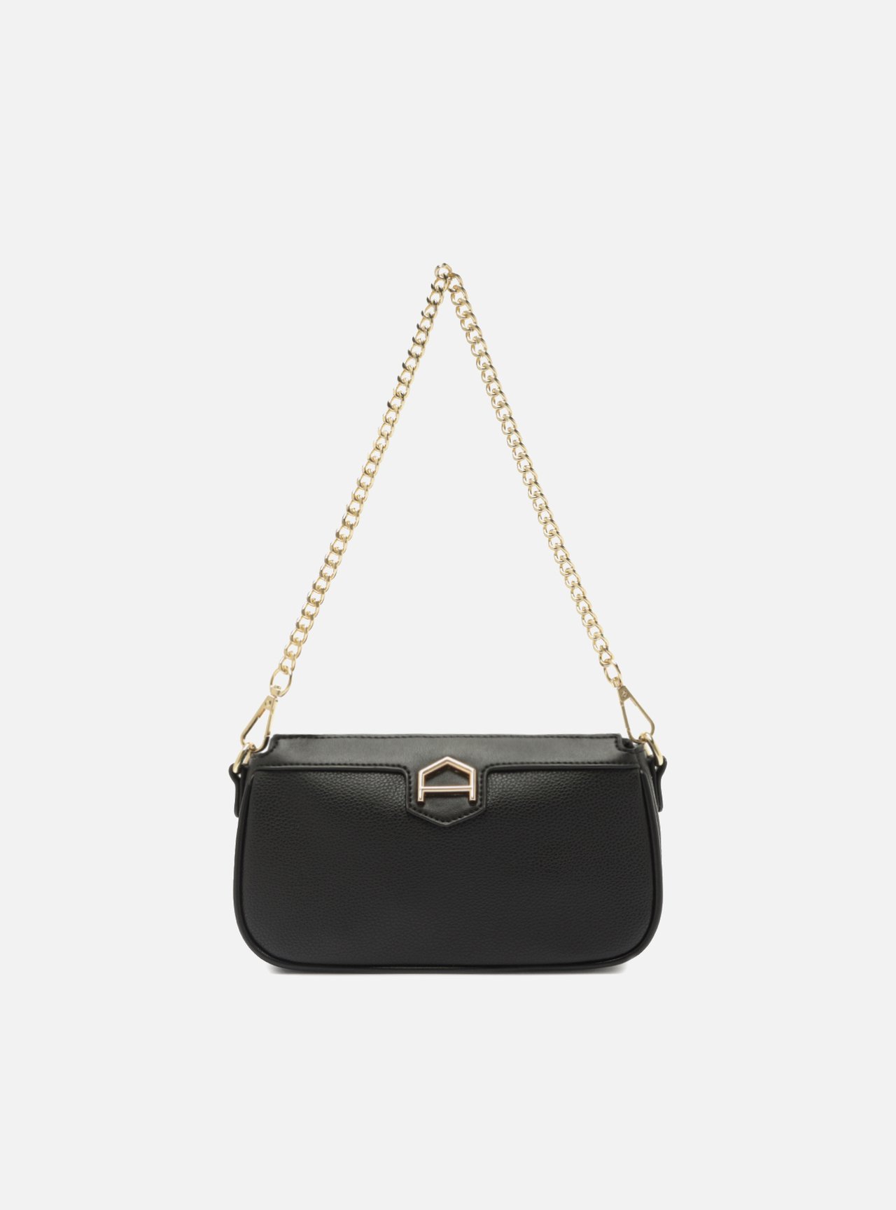 Bolsa Tiracolo Preta Corrente Dourada