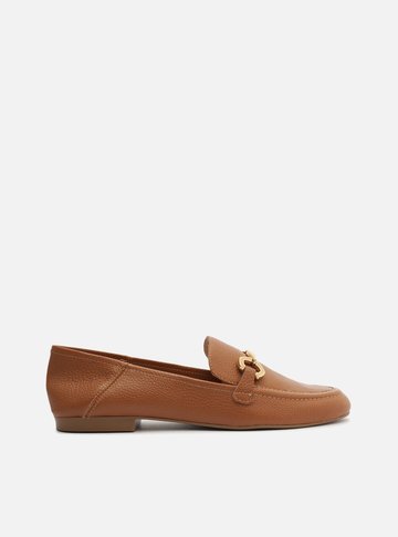 Mocassim Marrom Couro Bridão Luma