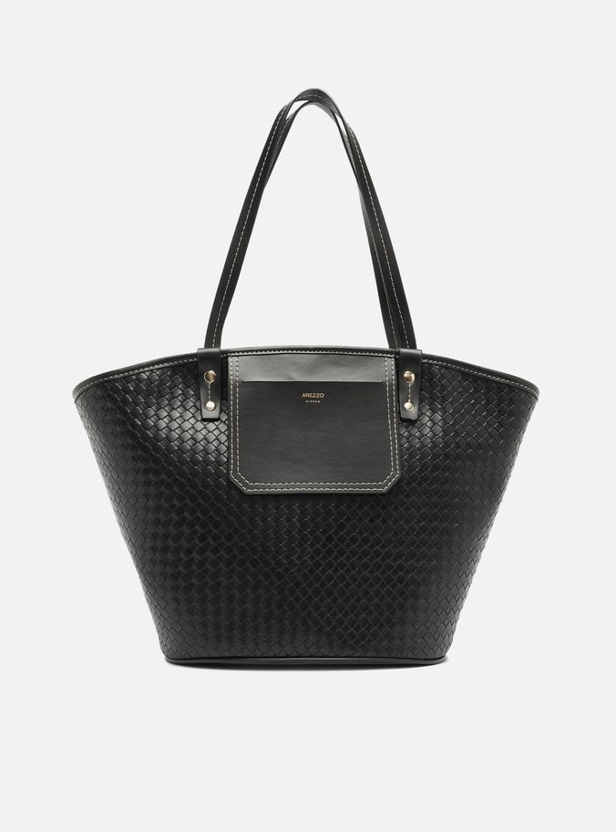Bolsa Shopping Preta Tressê Grande Bolso Frontal