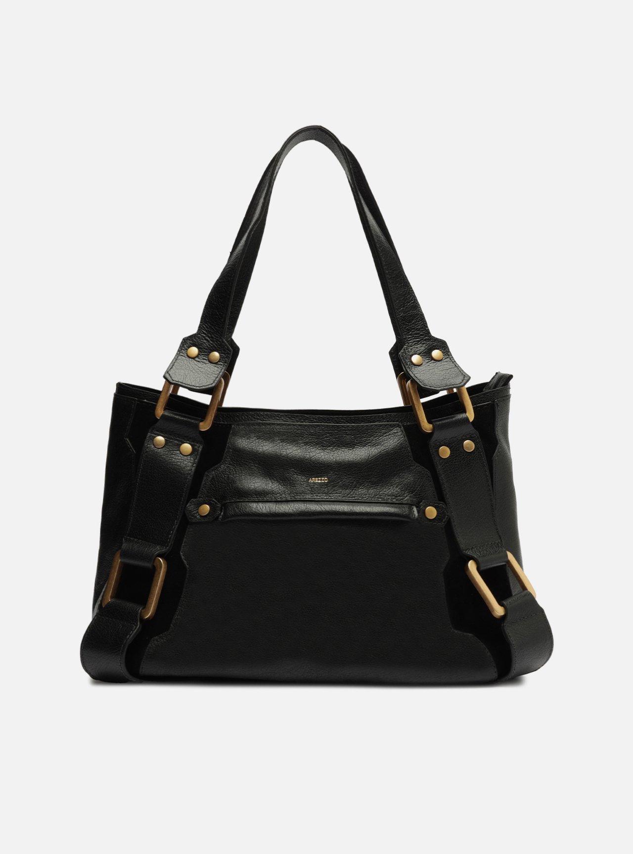 Bolsa Tote Preta Couro Gretha Grande — foto 1