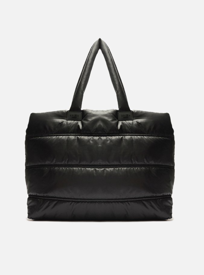 Bolsa Shopping Preta Puffer Nylon Sporty Grande
