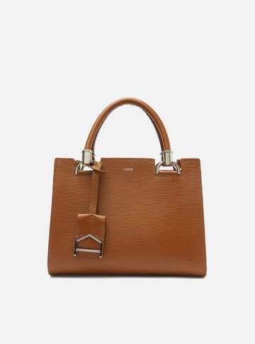 Bolsa Tote Marrom Cúrcuma Couro Abraccio Média