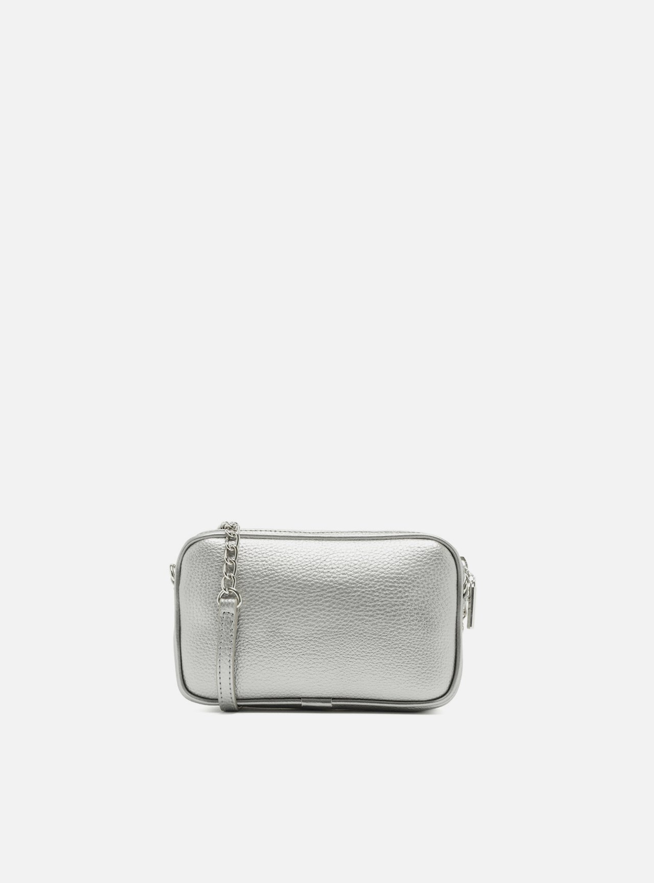 Bolsa Tiracolo Prata Pequena Corrente Basic — foto 3