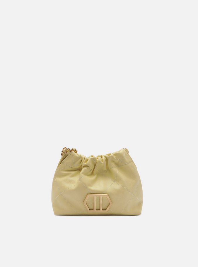 Bolsa Tiracolo Amarela Couro Pequena Esther