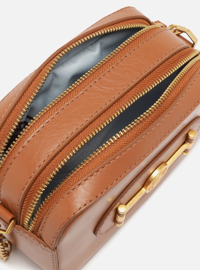 Bolsa Tiracolo Caramelo Couro  Pequena