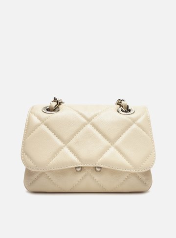 Arezzo — Bolsa Tiracolo Off-White Couro Mizz Pequena