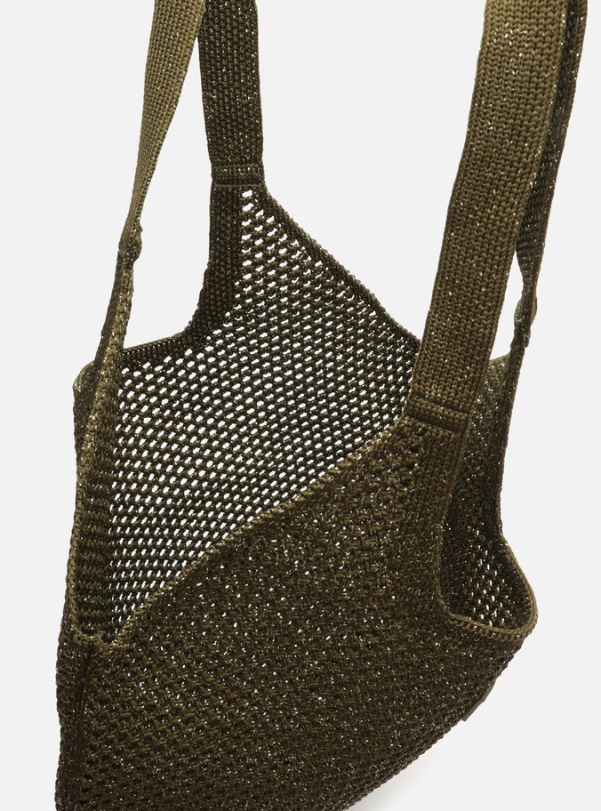 Bolsa Shopping Verde Crochê Mayra Grande