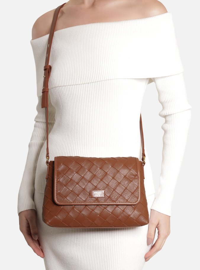 Bolsa Tiracolo Marrom Média