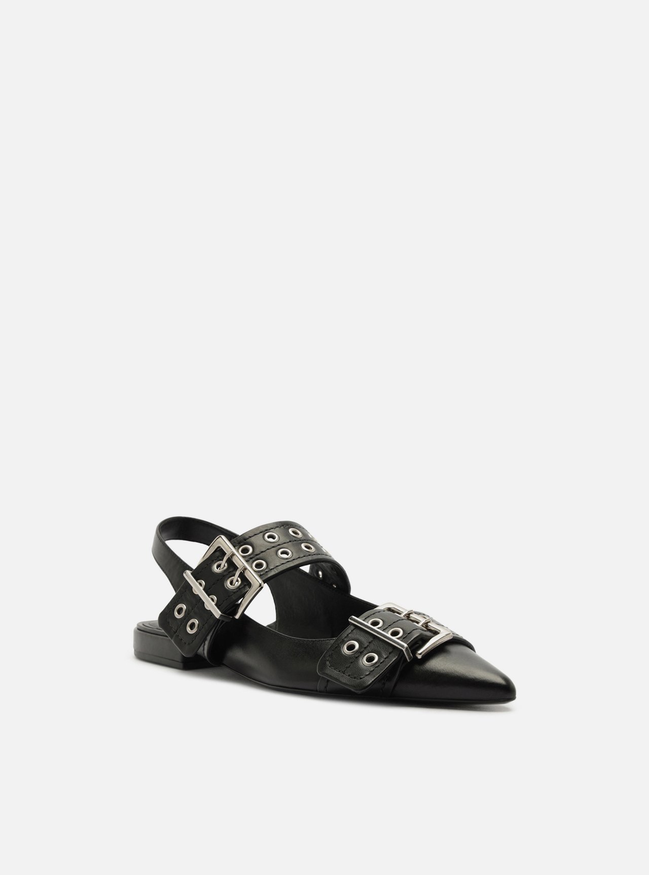 Sapatilha Preta Couro Slingback — foto 2