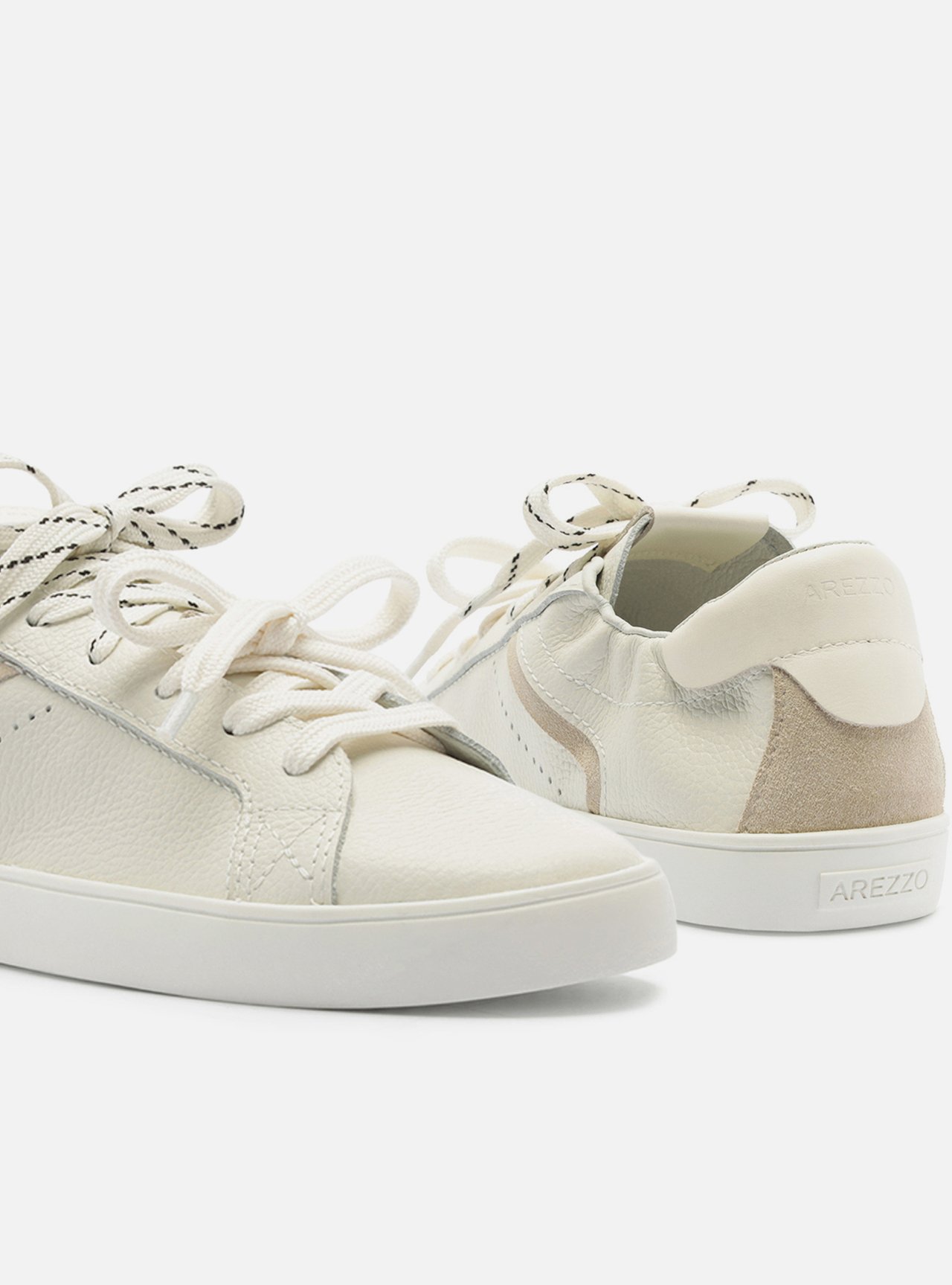 Tênis Branco Couro Bico Redondo Velcro — foto 4