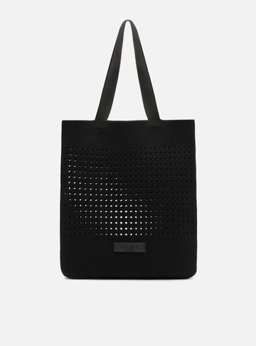 Bolsa Shopping Crochê Preto Grande Brizza