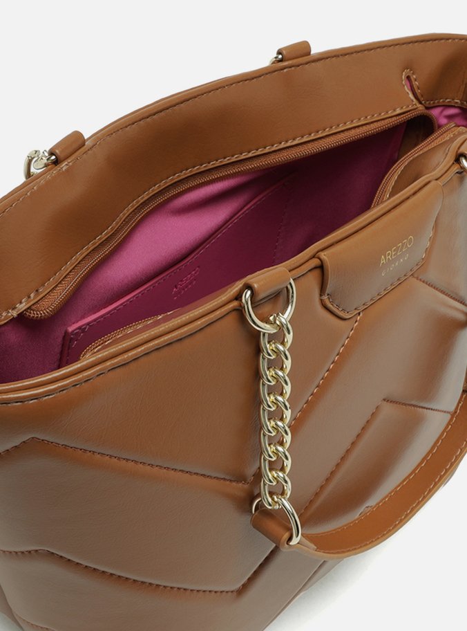 Bolsa Tote Marrom Giorno Grande Matelassê