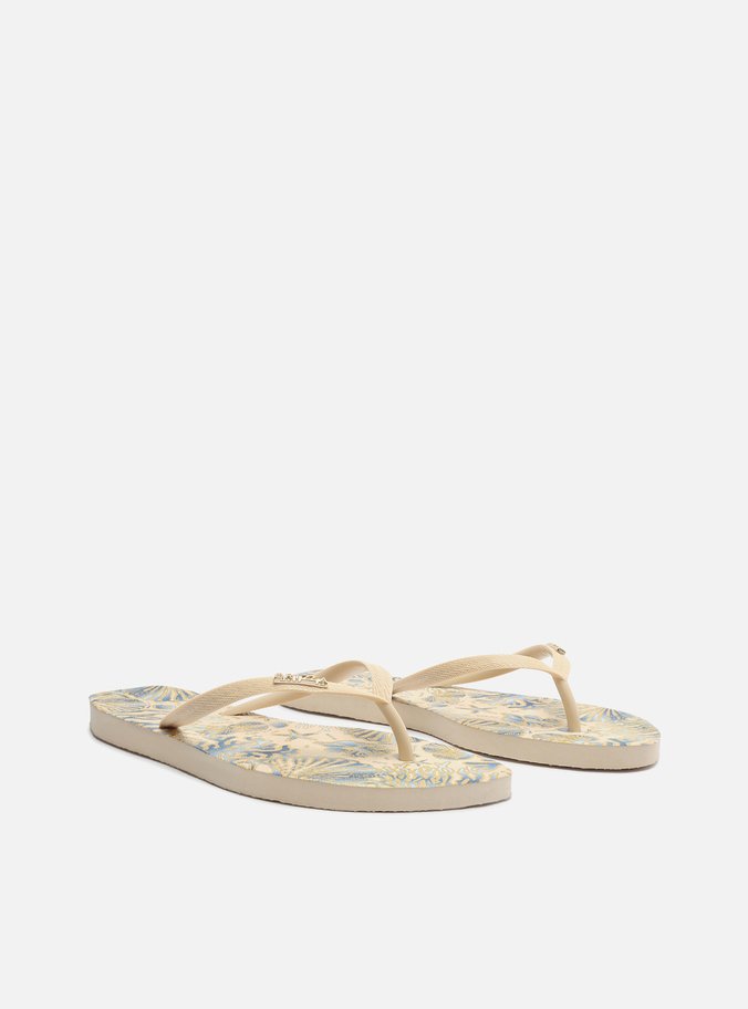 Chinelo de Dedo Branco Estampa Flash Club