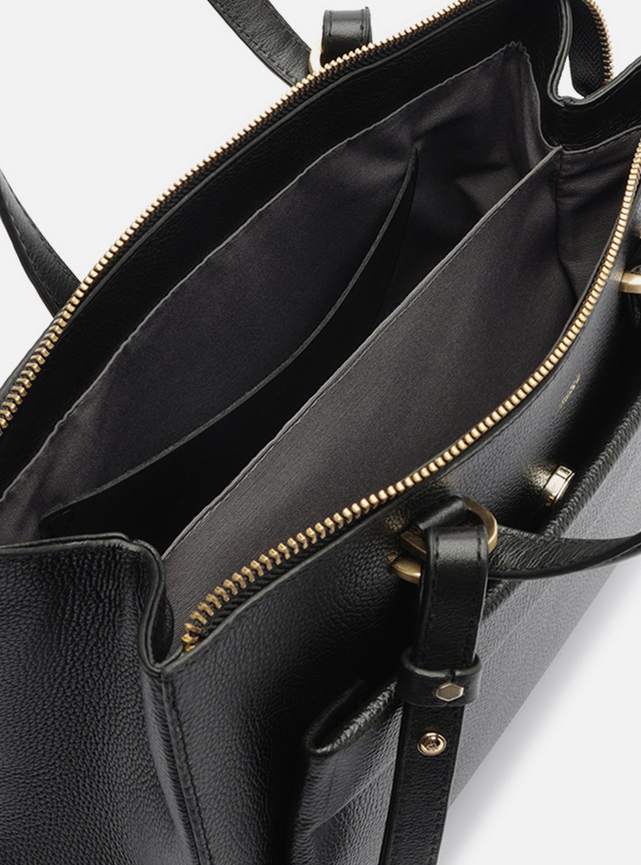 Bolsa Tote Preta Couro Grande — foto 4