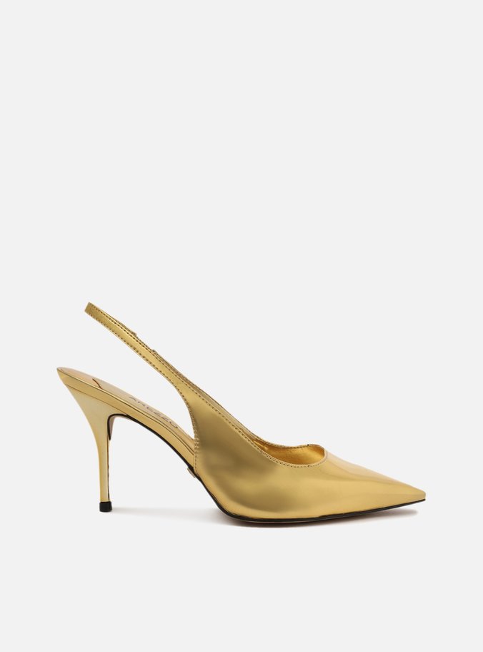 Scarpin Dourado Bico Fino Slingback
