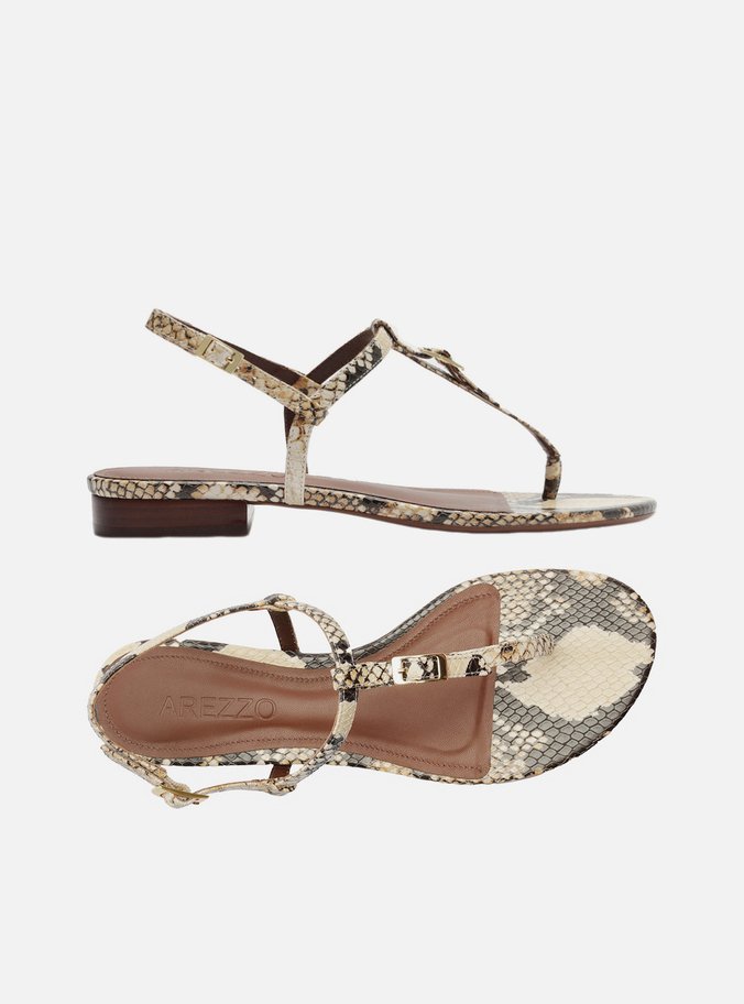 Sandália Animal Print Slim Fivela
