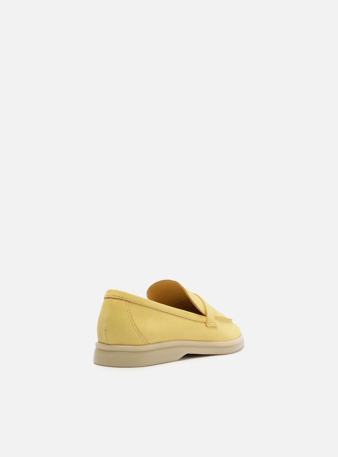 Mocassim Amarelo Nobuck Tira Detalhe