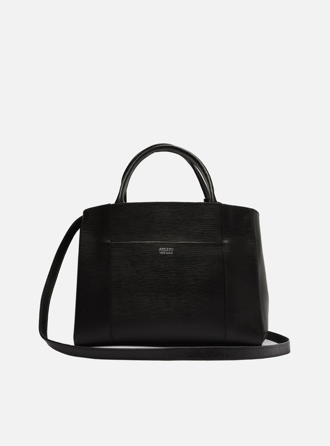 Bolsa Tote Preta Couro Bella Média Marrom
