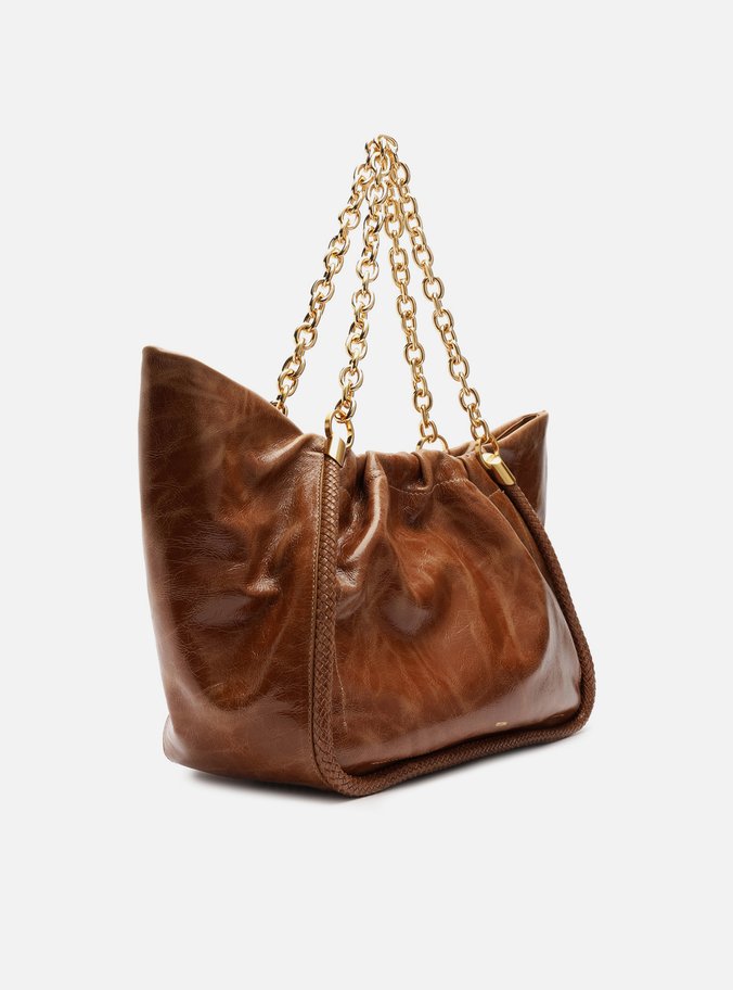 Bolsa Shopping Caramelo Couro Worn Grande