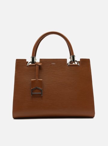 Bolsa Tote Marrom Cúrcuma Couro Abraccio Grande