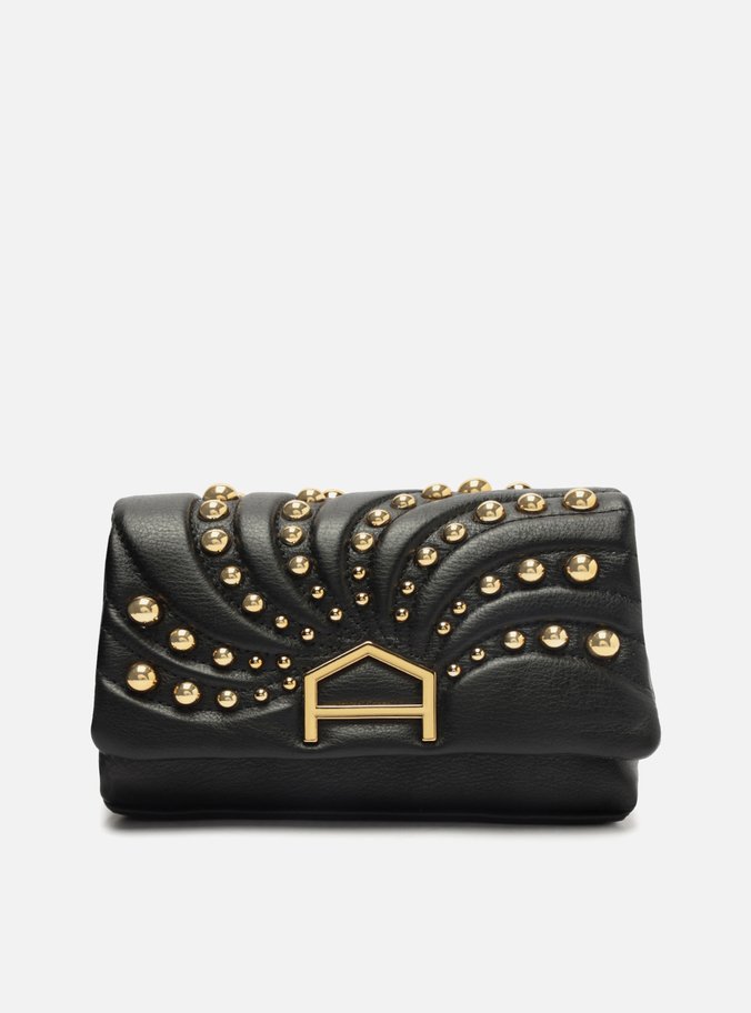 Bolsa Tiracolo Preta Couro Classy Tachas