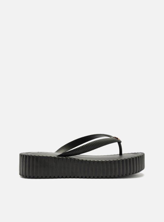 Sandália Preta Flatform Flip Flop Bali