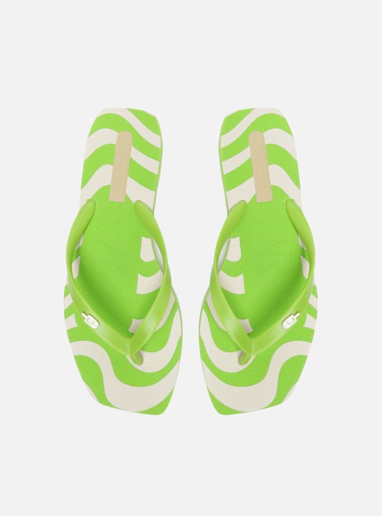 Chinelo de Dedo Verde Estampado Square e Bag Brizza