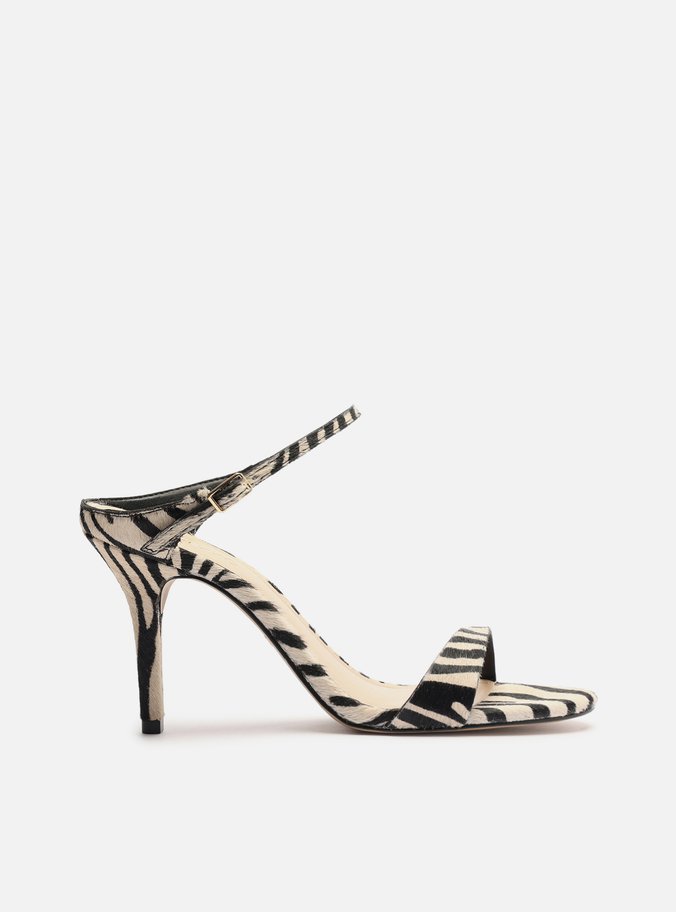 Sandália Animal Print Salto Fino Tira Instep