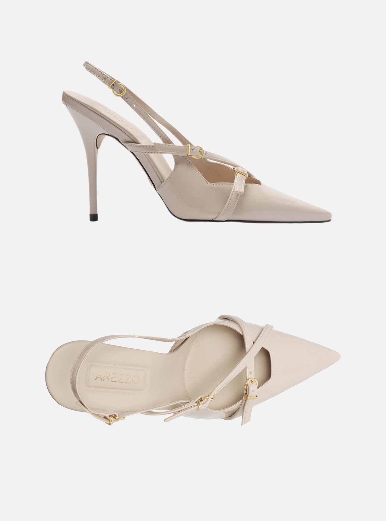 Scarpin Off-White Verniz Salto Alto Slingback Amélia — foto 6