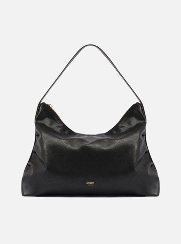 Arezzo — Bolsa Hobo Preta Grande Franzida