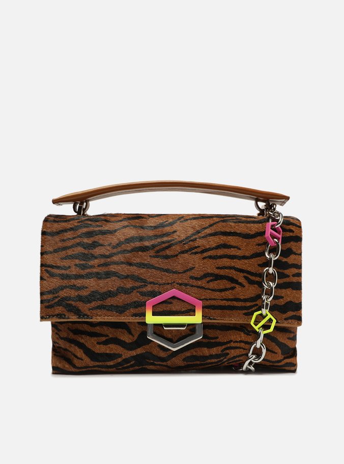 Bolsa Tiracolo Animal Print Couro Ágatha Média
