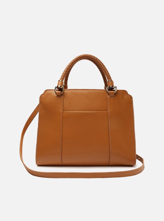Bolsa Tote Marrom Couro Piazza Grande Alças