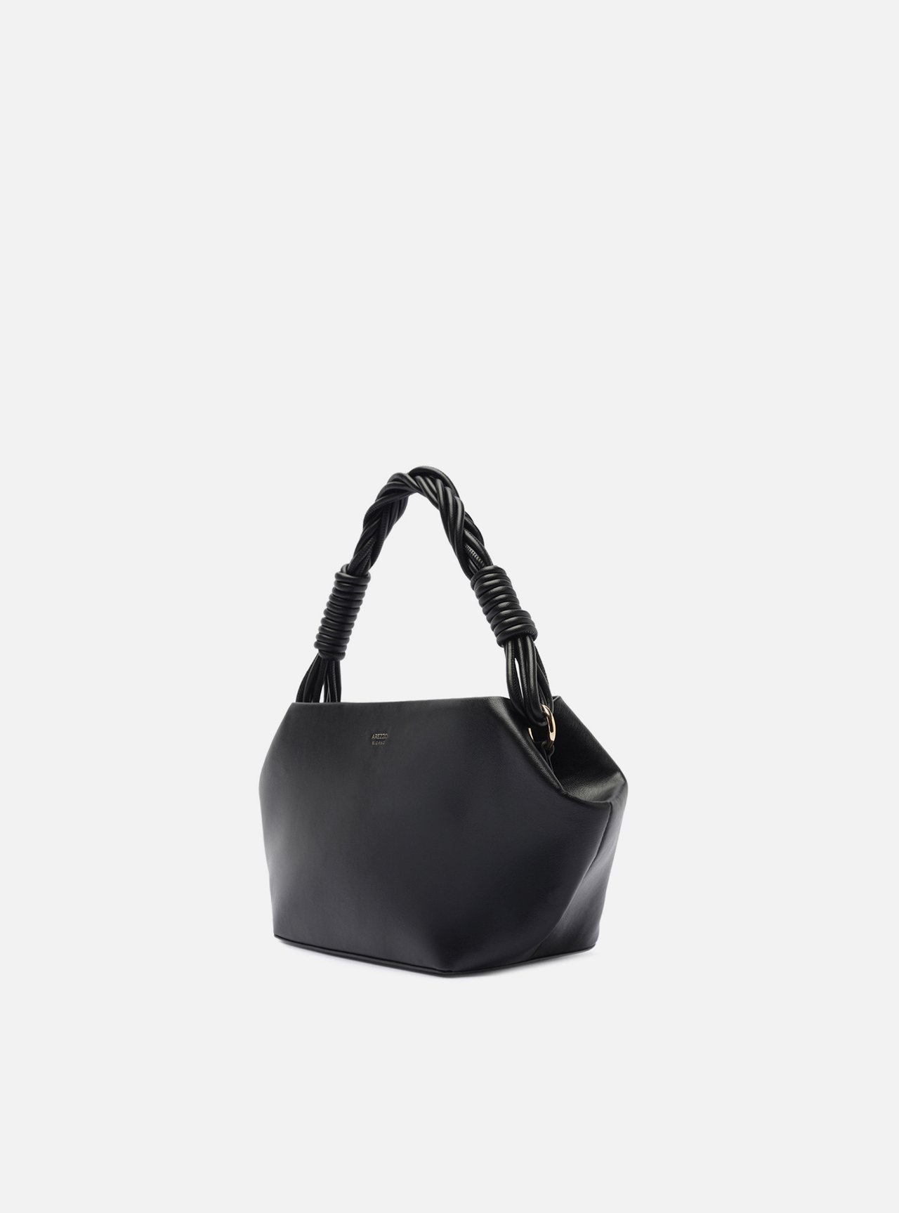 Bolsa Tiracolo Preta Média Alça Trançada — foto 2