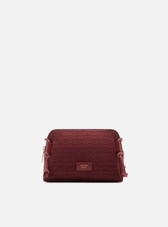 Bolsa Tiracolo Bordô Camurça Tressê Pequena