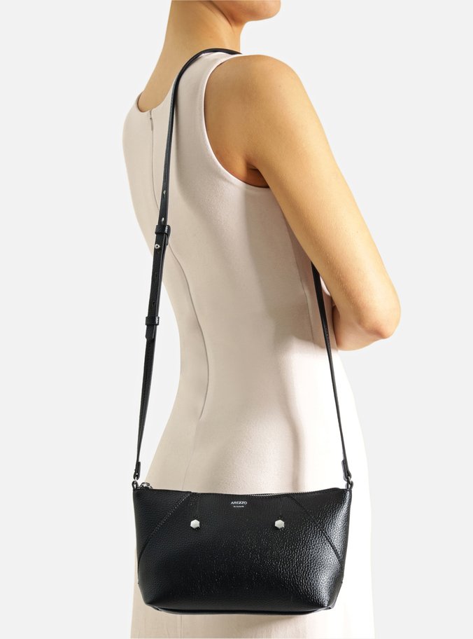 Bolsa Tiracolo Preta Pequena Rebites