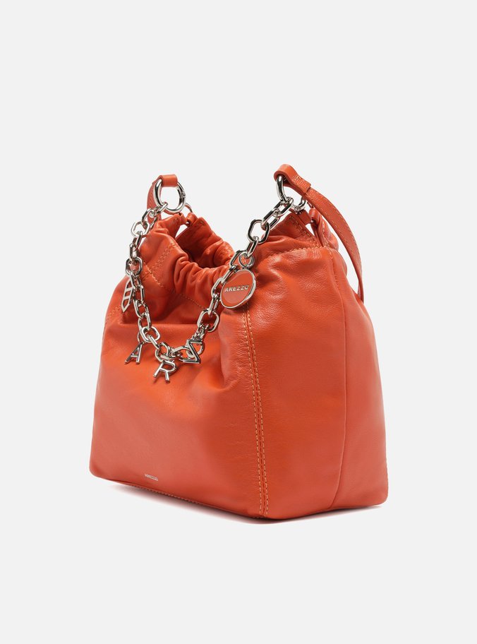 Bolsa Tiracolo Laranja Couro Olívia Pequena