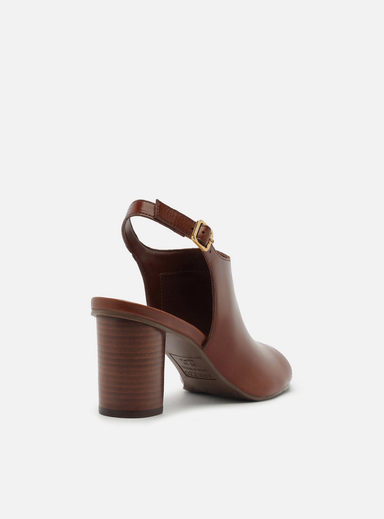 Sandal Boot Marrom Couro Bloco Básica — foto 3