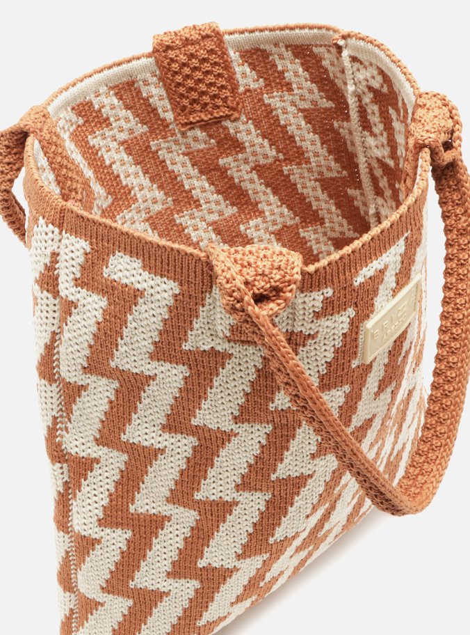 Bolsa Shopping Marrom Crochê Eletrizzante Grande