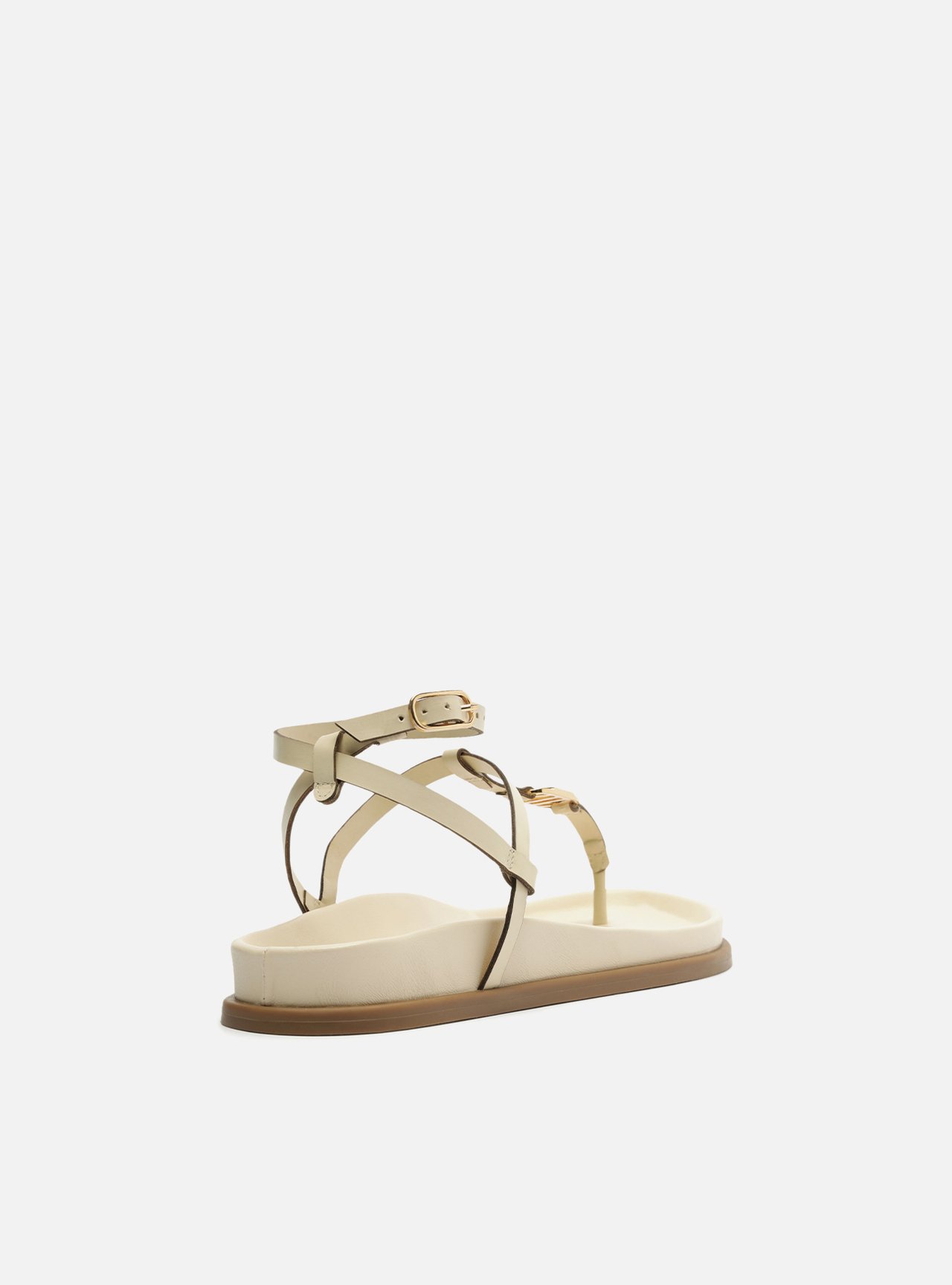 Sandália Papete Off White Injetado Fivela Metais — foto 3