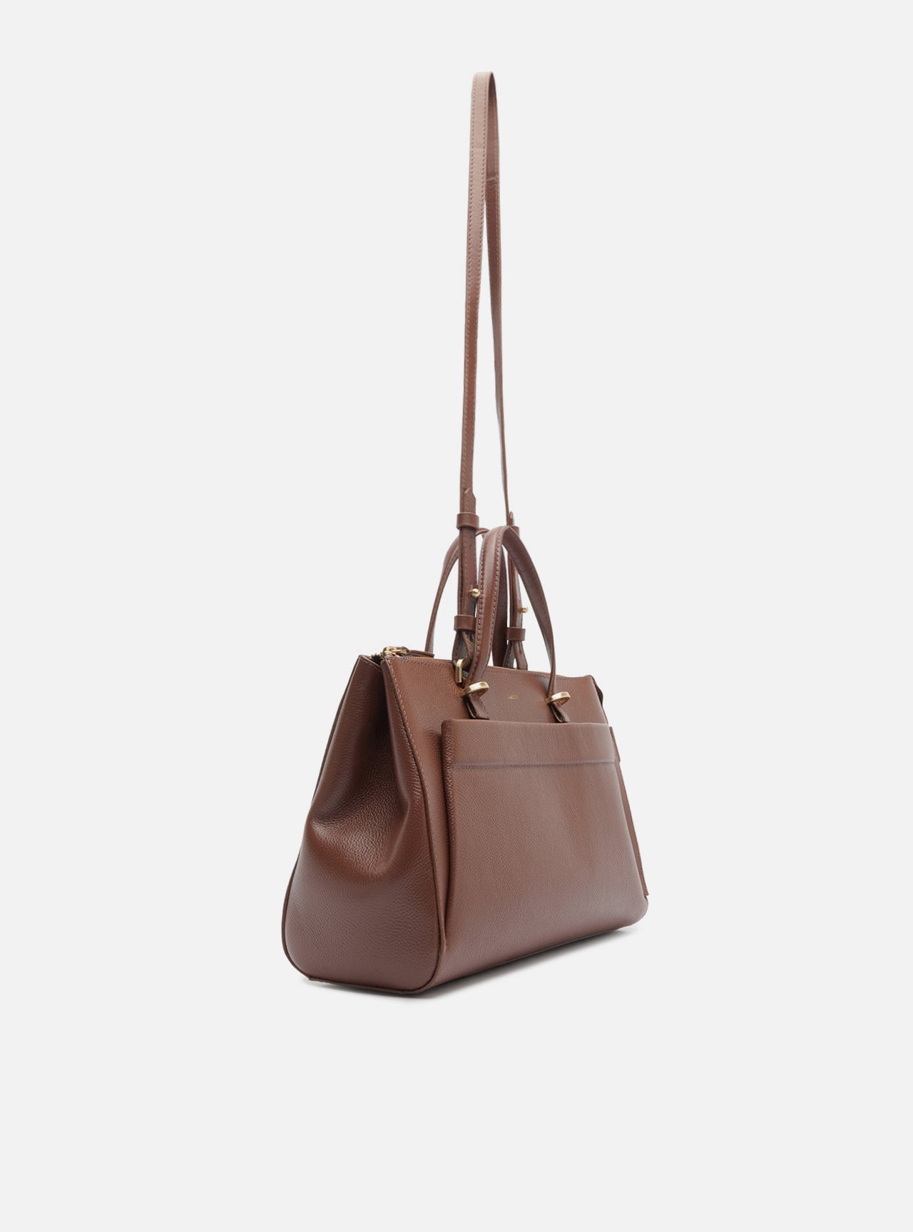 Bolsa Tote Marrom Couro Grande — foto 5