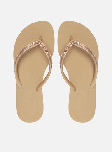 Chinelo de Dedo Dourado Strass Essential Brizza