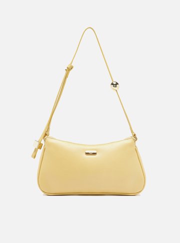 Bolsa Tiracolo Amarela Couro Média Esfera