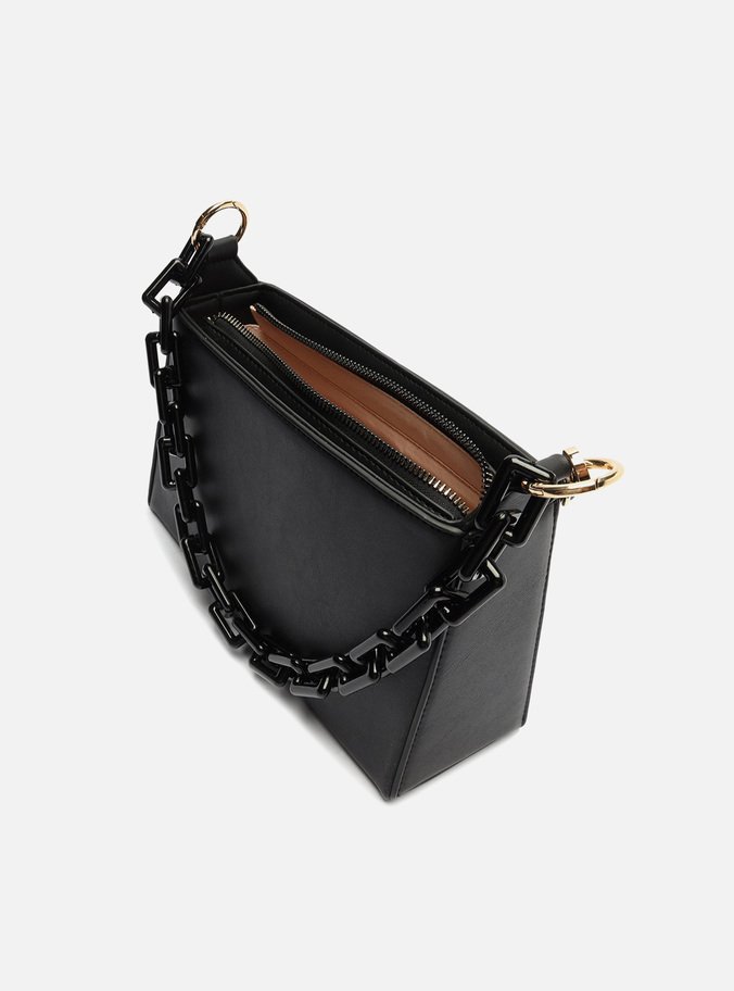 Bolsa Tiracolo Preta Pequena Corrente Extra