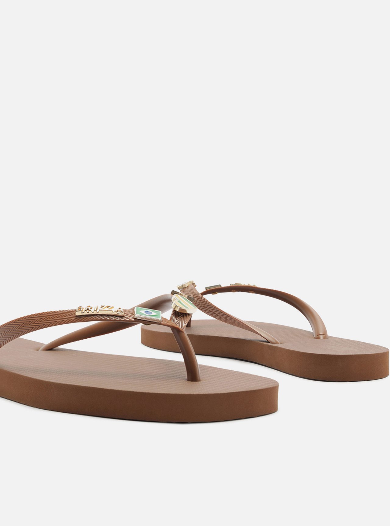 Chinelo de Dedo Marrom Flatform Brizza — foto 4