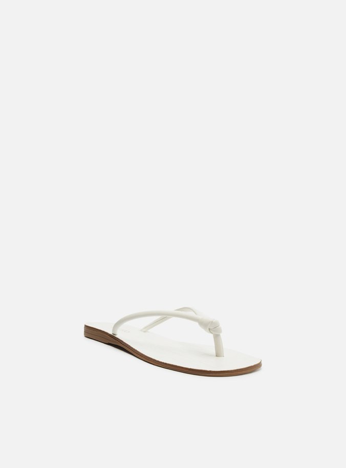 Rasteira Branca Tiras Flip Flop