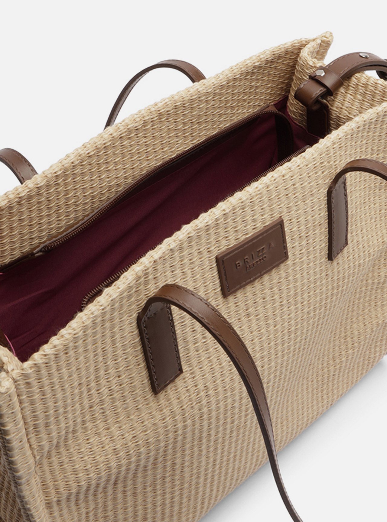 Bolsa Tote Marrom Palha Sicília Grande Brizza — foto 4