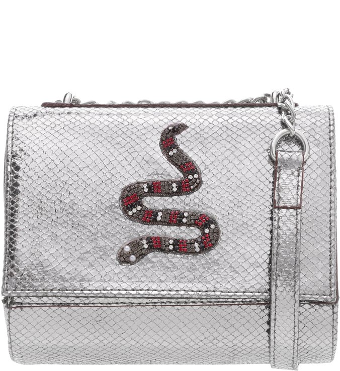 Bolsa Tiracolo PhytonTextura Old Silver